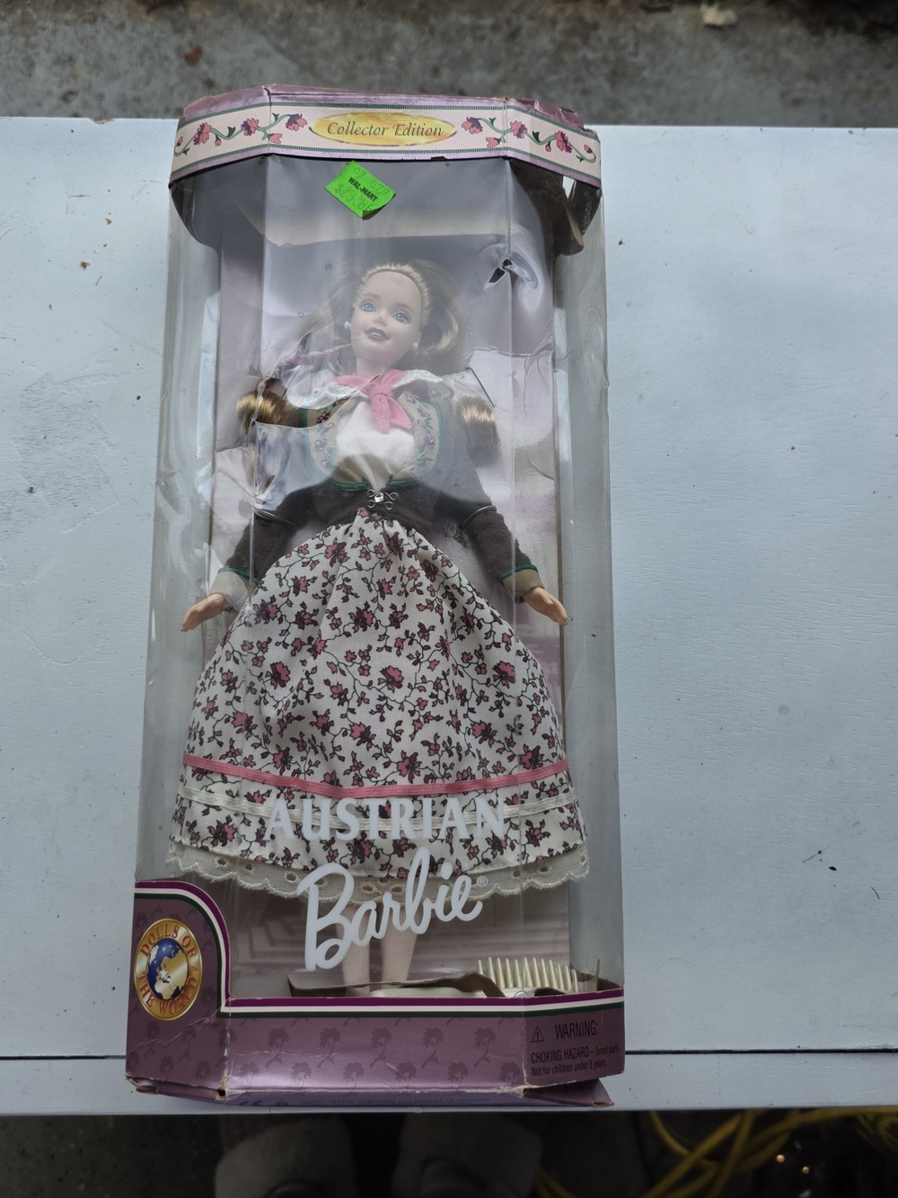 Barbie Austrian Doll in Pink, White & Black Floral Dress